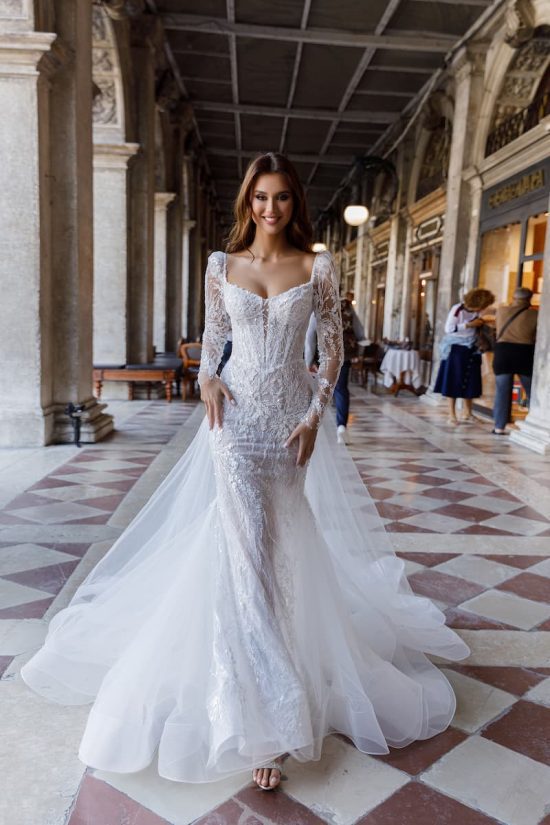 Long Sleeve Lace Sleeve Wedding Dress 2024