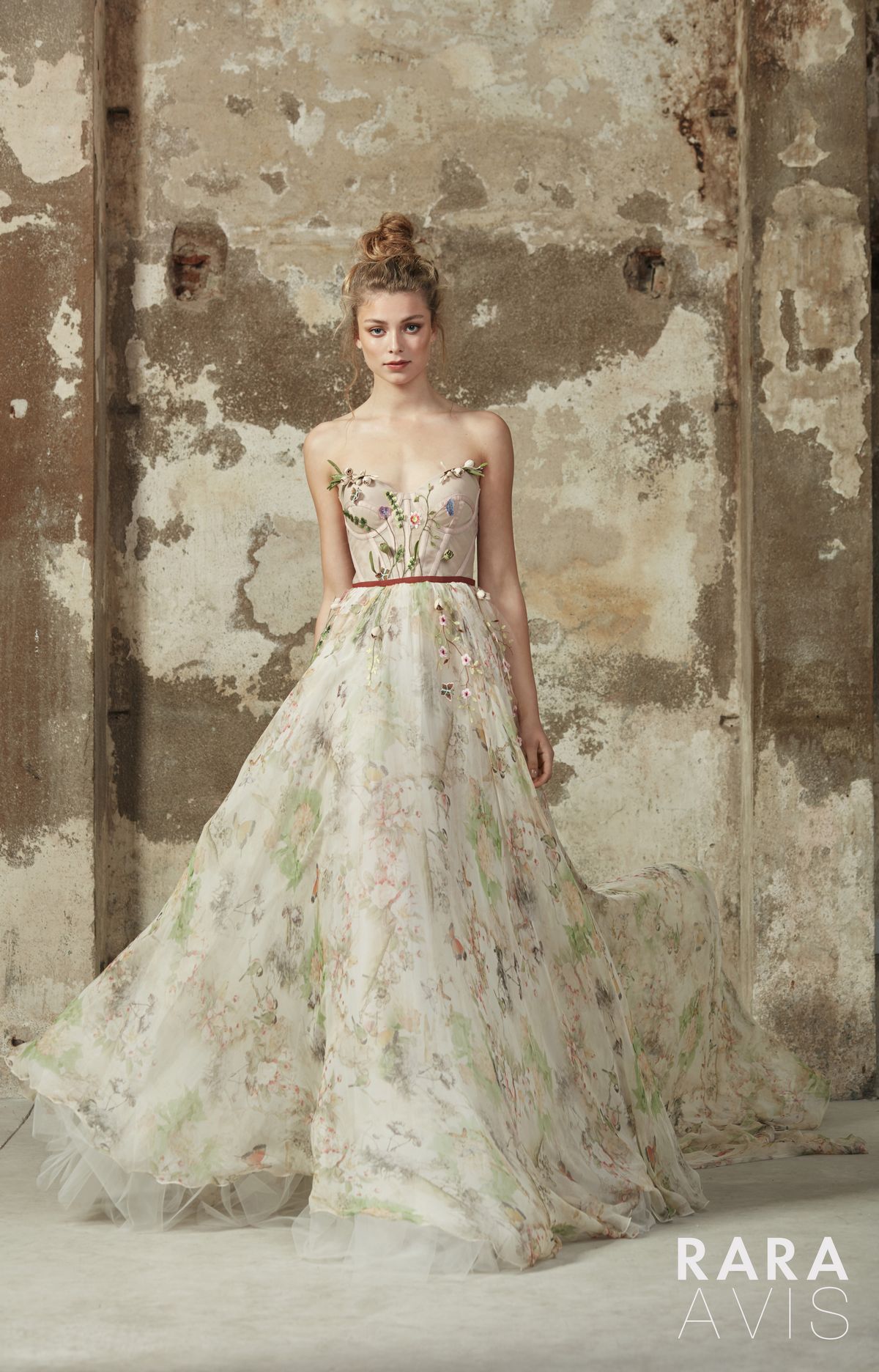 colourful wedding dress Lily from Rara Avis with sweetheart bodice and silk skirt at Dell'Amore Bridal, Auckland. 5