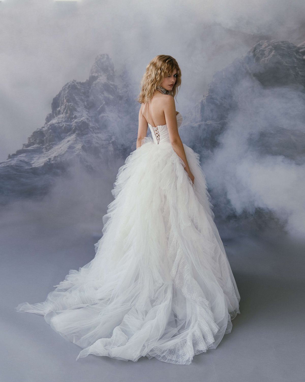 Rara Avis dreamy princess wedding dress Paskal with puffy skirt with layers at Dell'Amore , Auckland, NZ.3