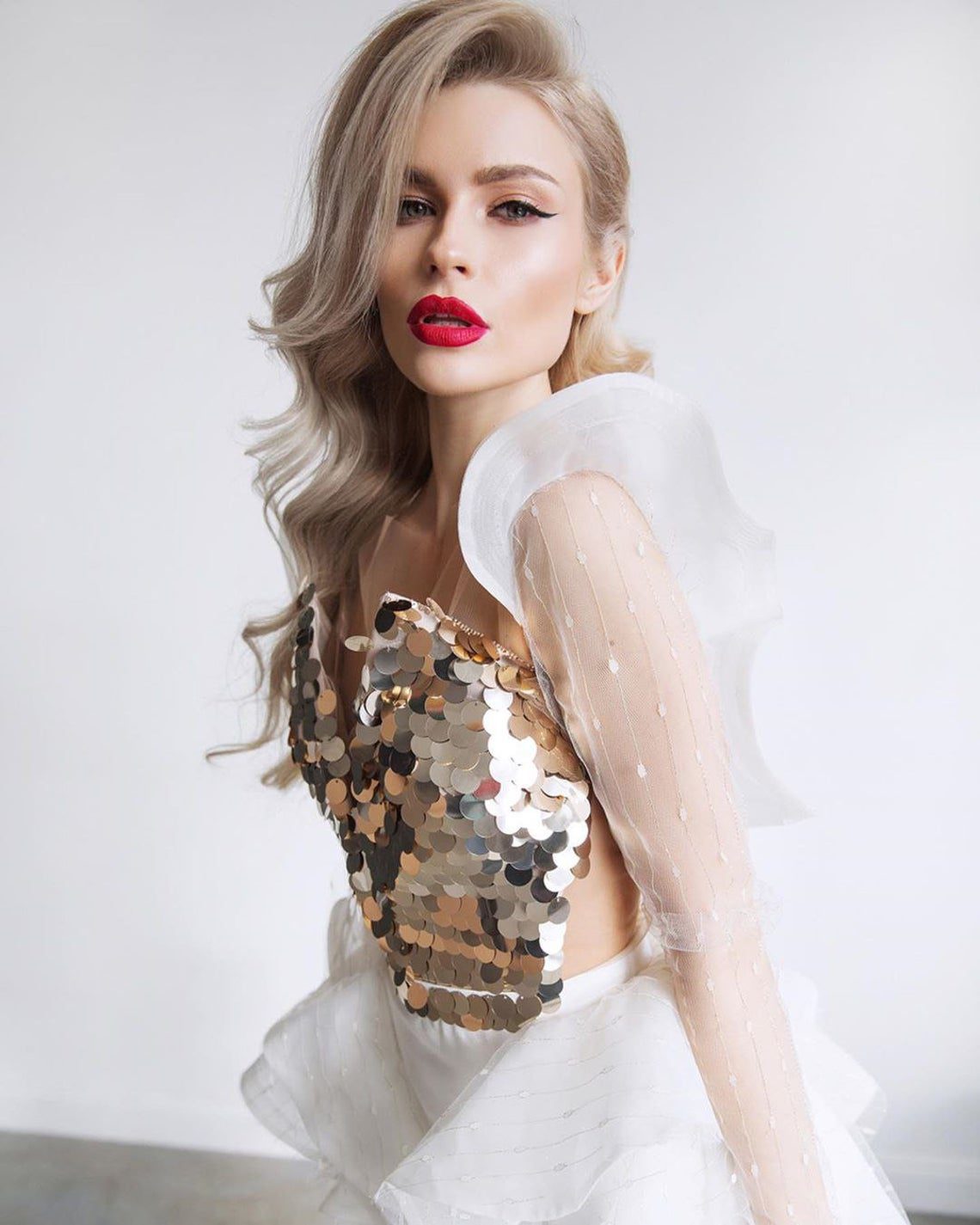Uniuque wedding dress Crappie with the glittering bodice from Rara Avis designer available in Dell'Amore Bridal, Auckland New Zealand 3