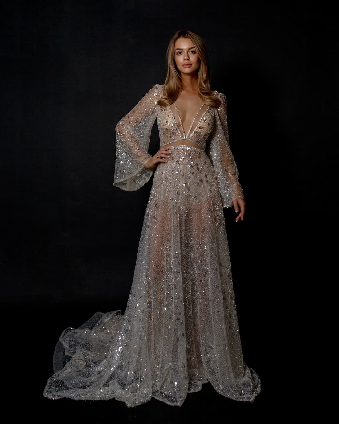 Rara Avis A-line designer wedding dress Izumrud at Dell'Amore Bridal, NZ 1