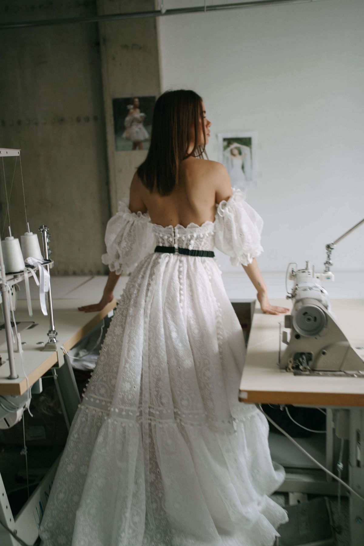 Rara Avis wedding dress Omela with detachable sleeves at Dell'Amore Bridal, NZ. 2