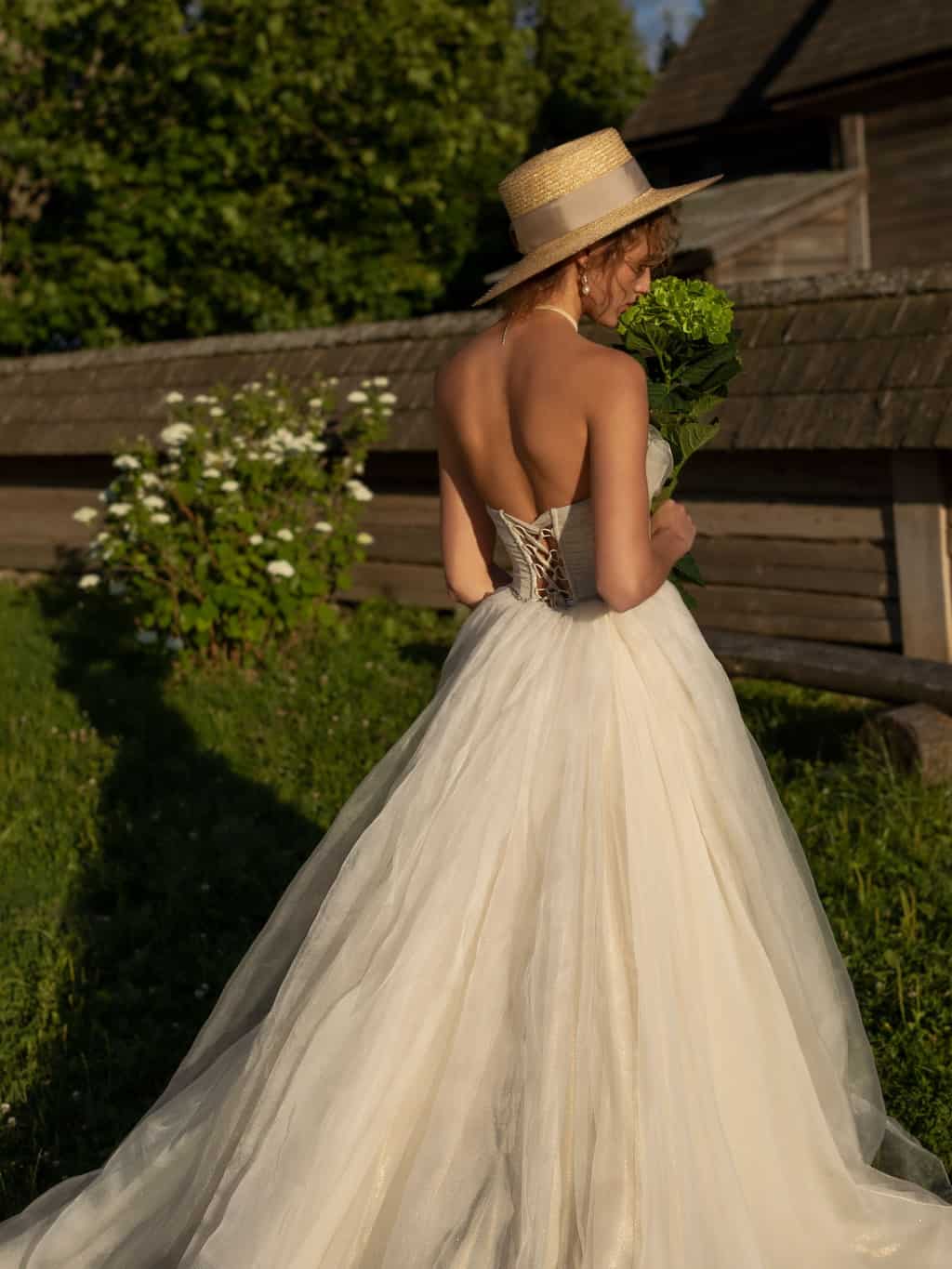A line chiffon wedding dress Ramona by Rara Avis at Dell' Amore Bridal, Auckland, NZ. 4