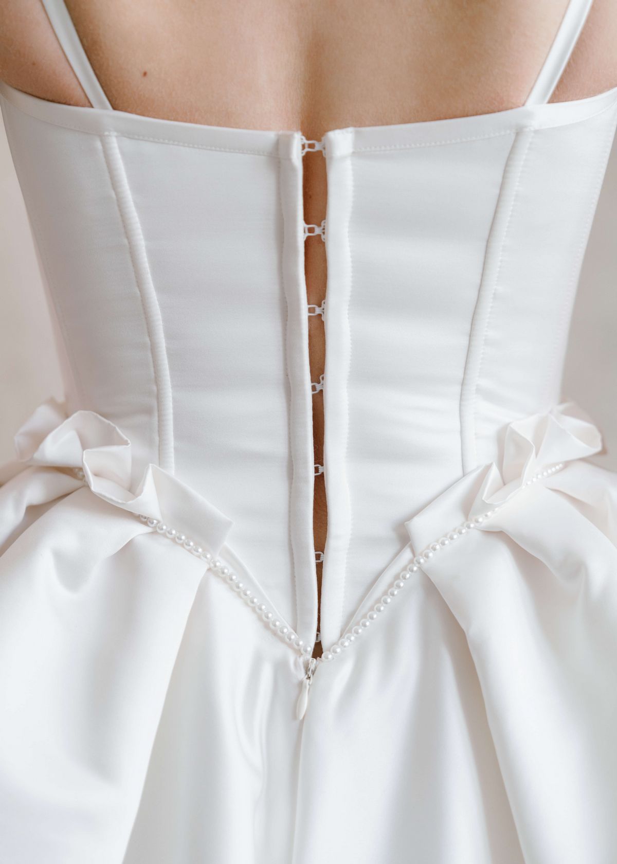 Rara Avis short corset wedding dress Shell at Dell'Amore, Auckland, NZ.8