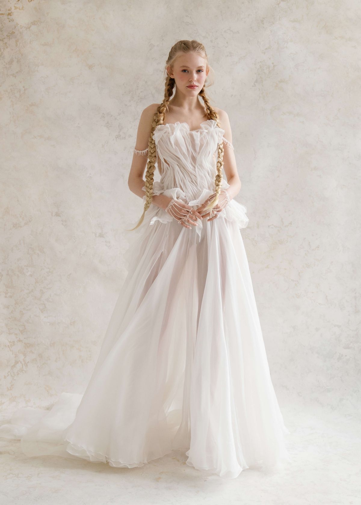 Rara Avis new trend wedding dress Minerale with detachable sleeves at Dell'Amore Bridal, NZ. 12