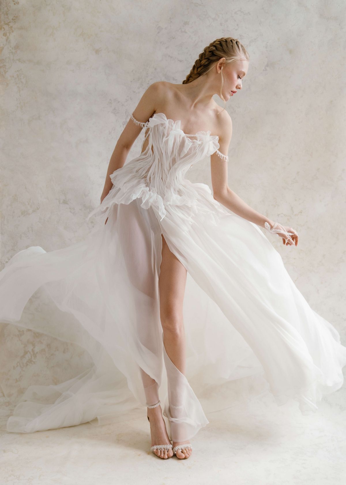 Rara Avis new trend wedding dress Minerale with detachable sleeves at Dell'Amore Bridal, NZ. 10