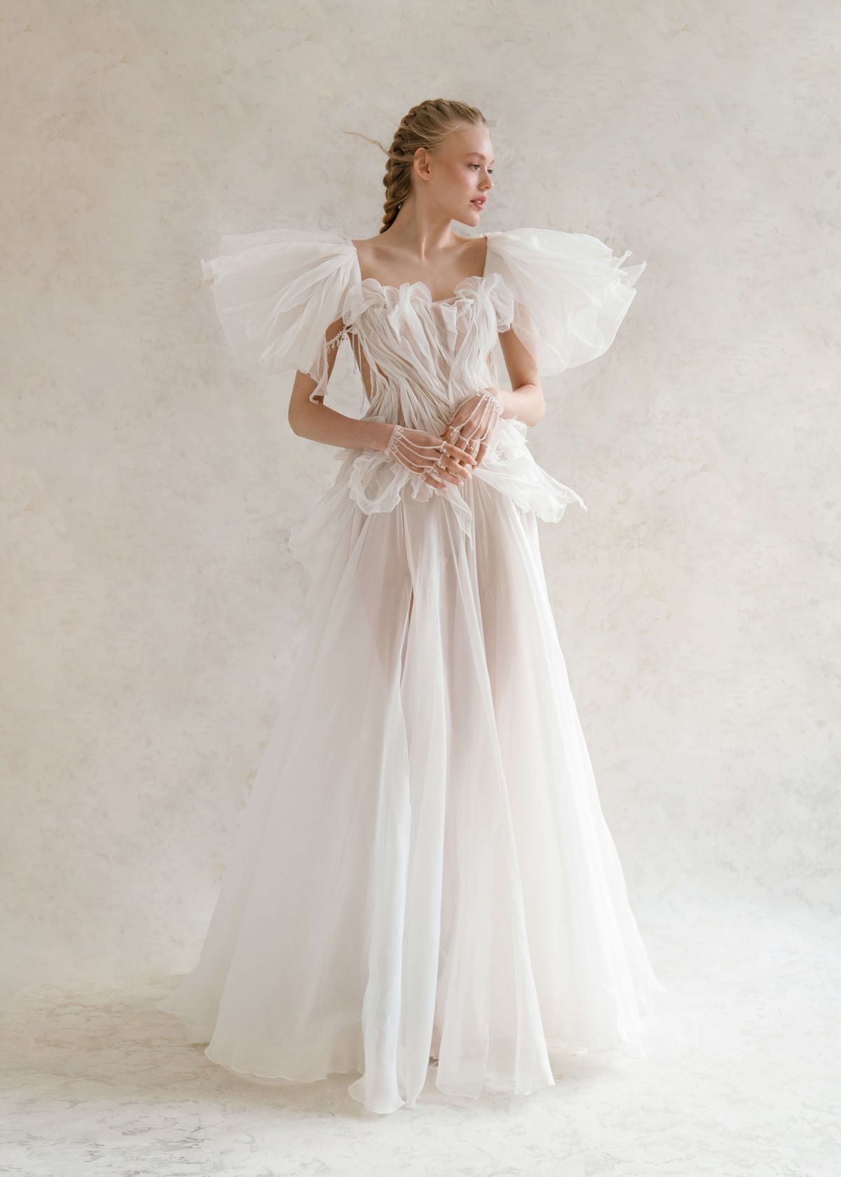 Rara Avis new trend wedding dress Minerale with detachable sleeves at Dell'Amore Bridal, NZ. 8