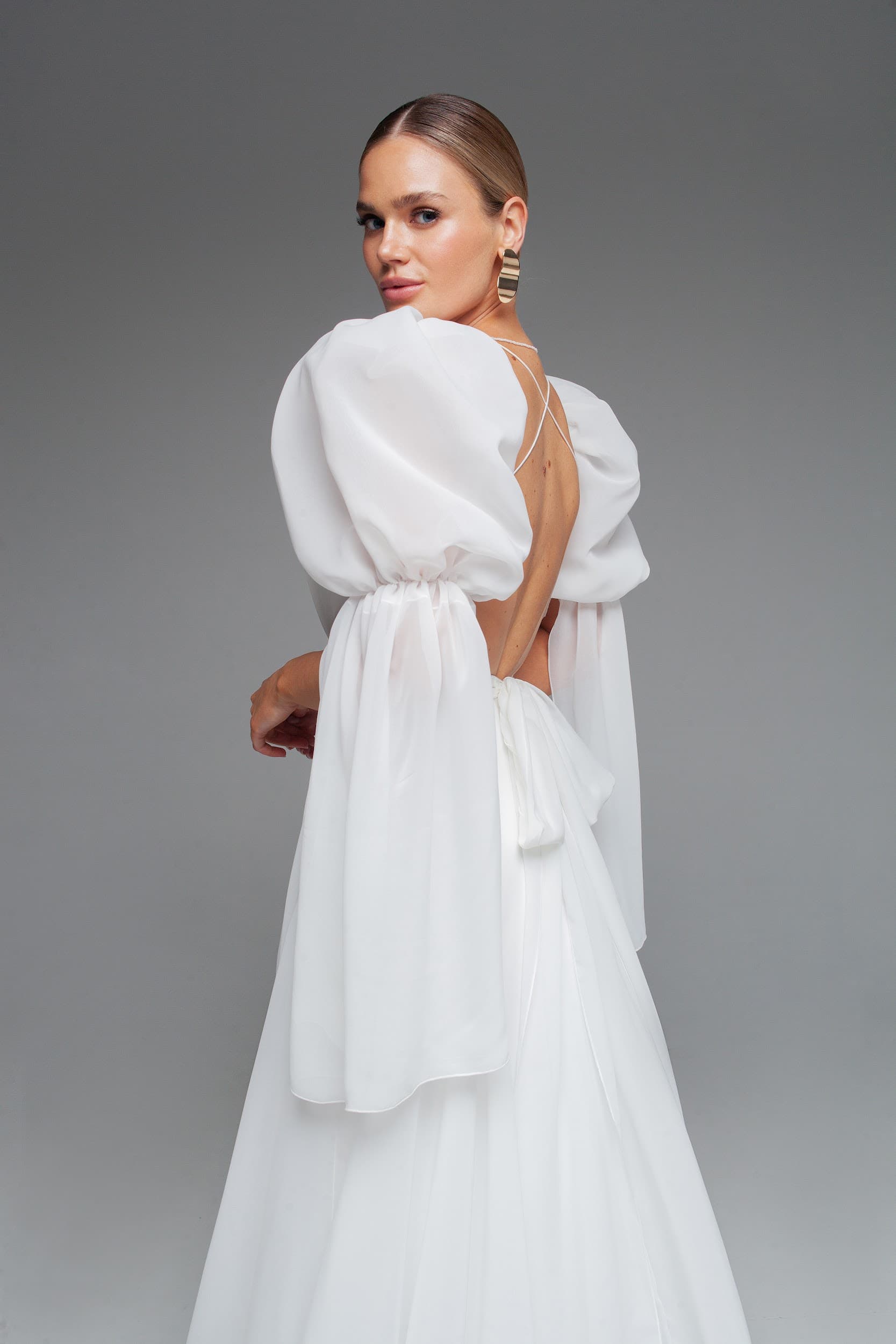 Rara Avis silk open back wedding dress Venta at Dell'Amore Bridal, NZ 5