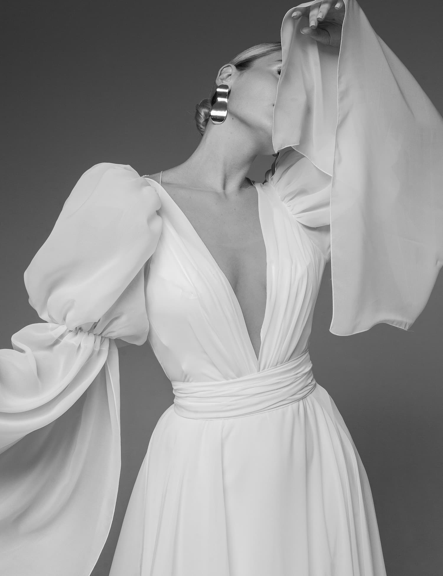 Rara Avis silk open back wedding dress Venta at Dell'Amore Bridal, NZ 1