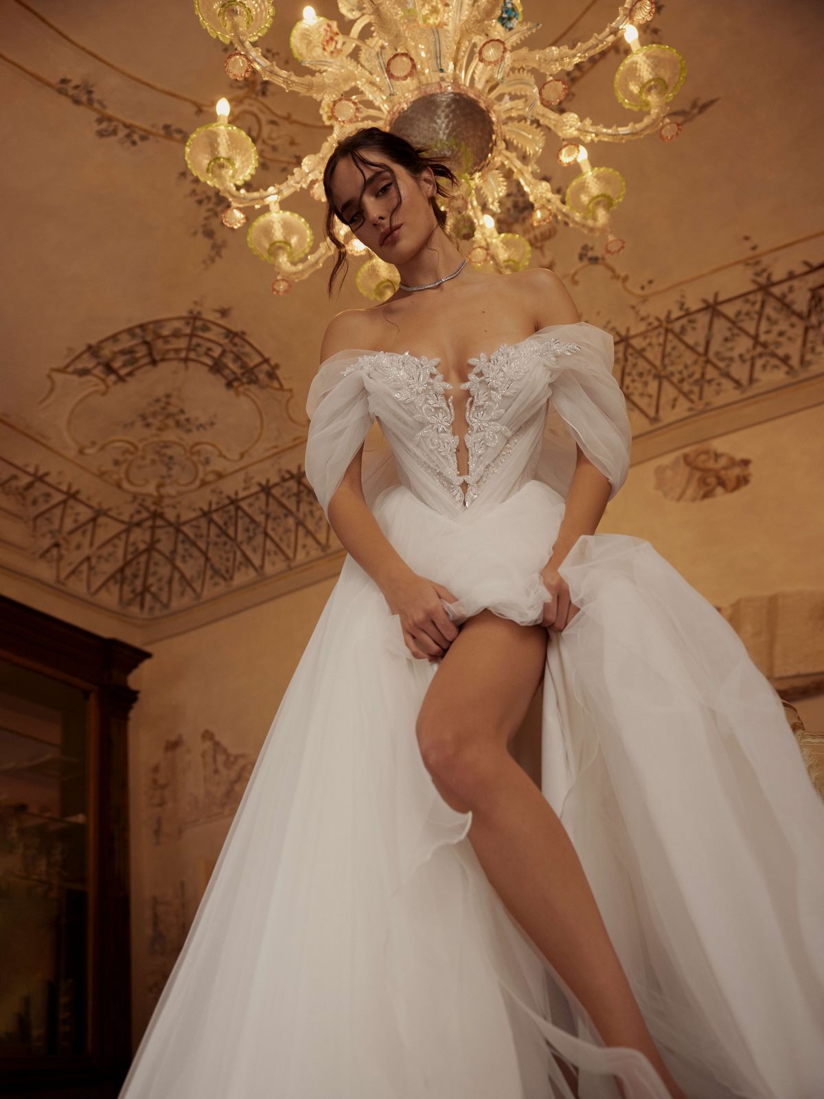 Alisa wedding dress with v-waistline by rara avis designer, nz 6
