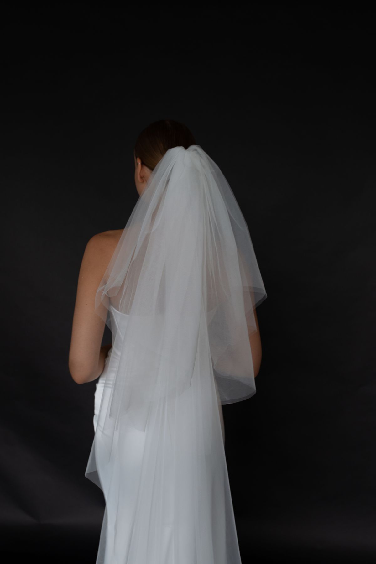 Wedding veil Jane with two layers tulle in a shape of bow 2