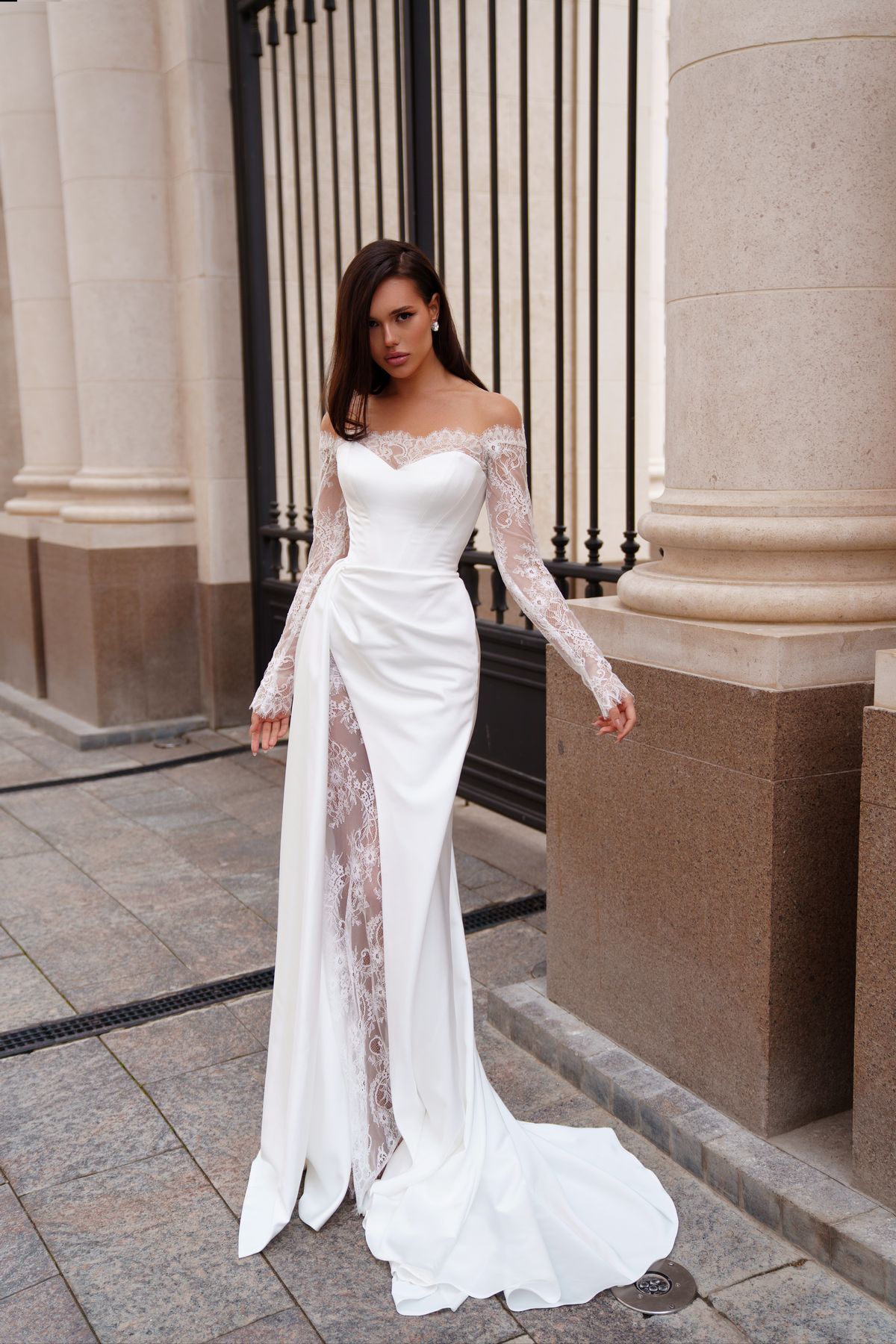 Satin Gown With Lace Satin Skirt Silk Skirt Wedding Dress Ball