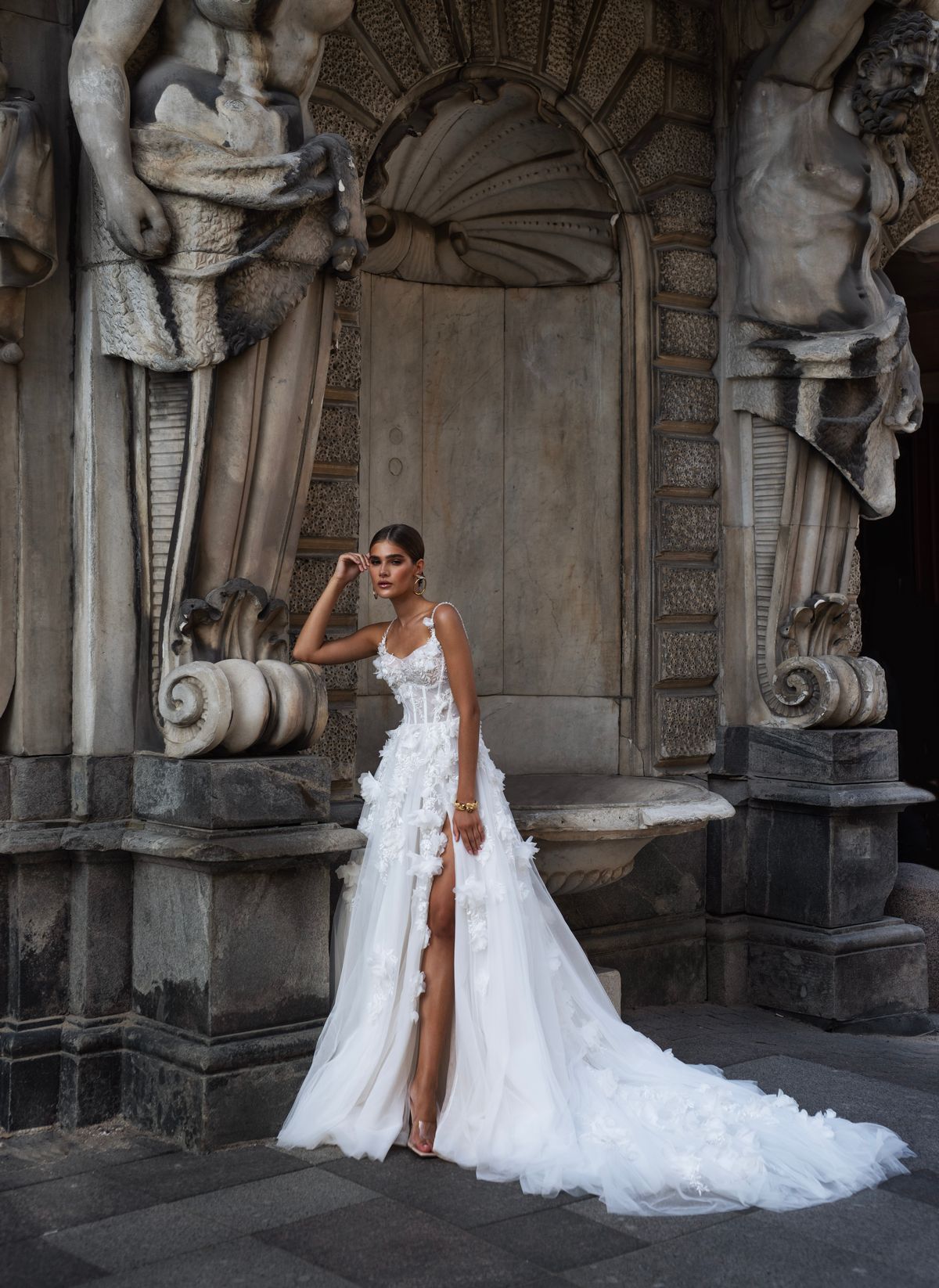 Wedding dress Vicky with floral embroidery by romanova at Dell'Amore bridal, Auckland, NZ 2