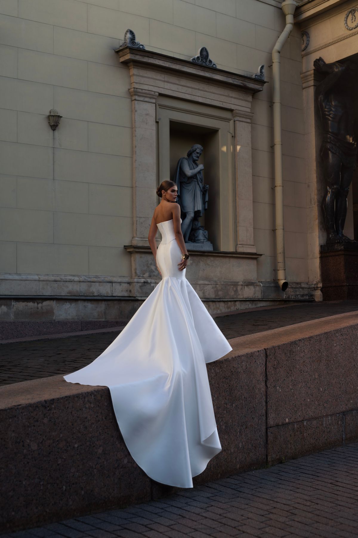 Satin mermaid Wedding Dress Dalis by Patricia couture at Dell'Amore bridal, Auckland, NZ. 3