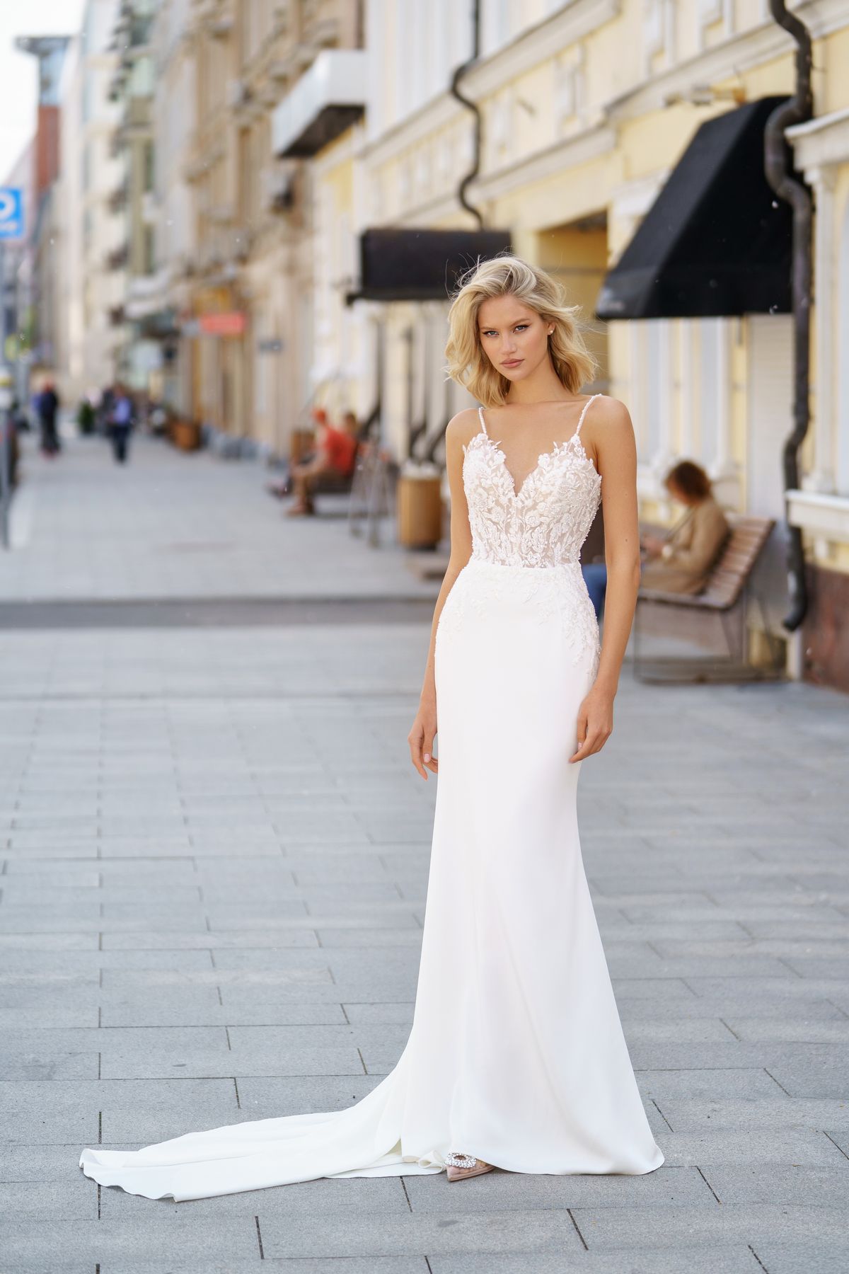 Satin Wedding Dress Blanche at Dell'Amore Bridal