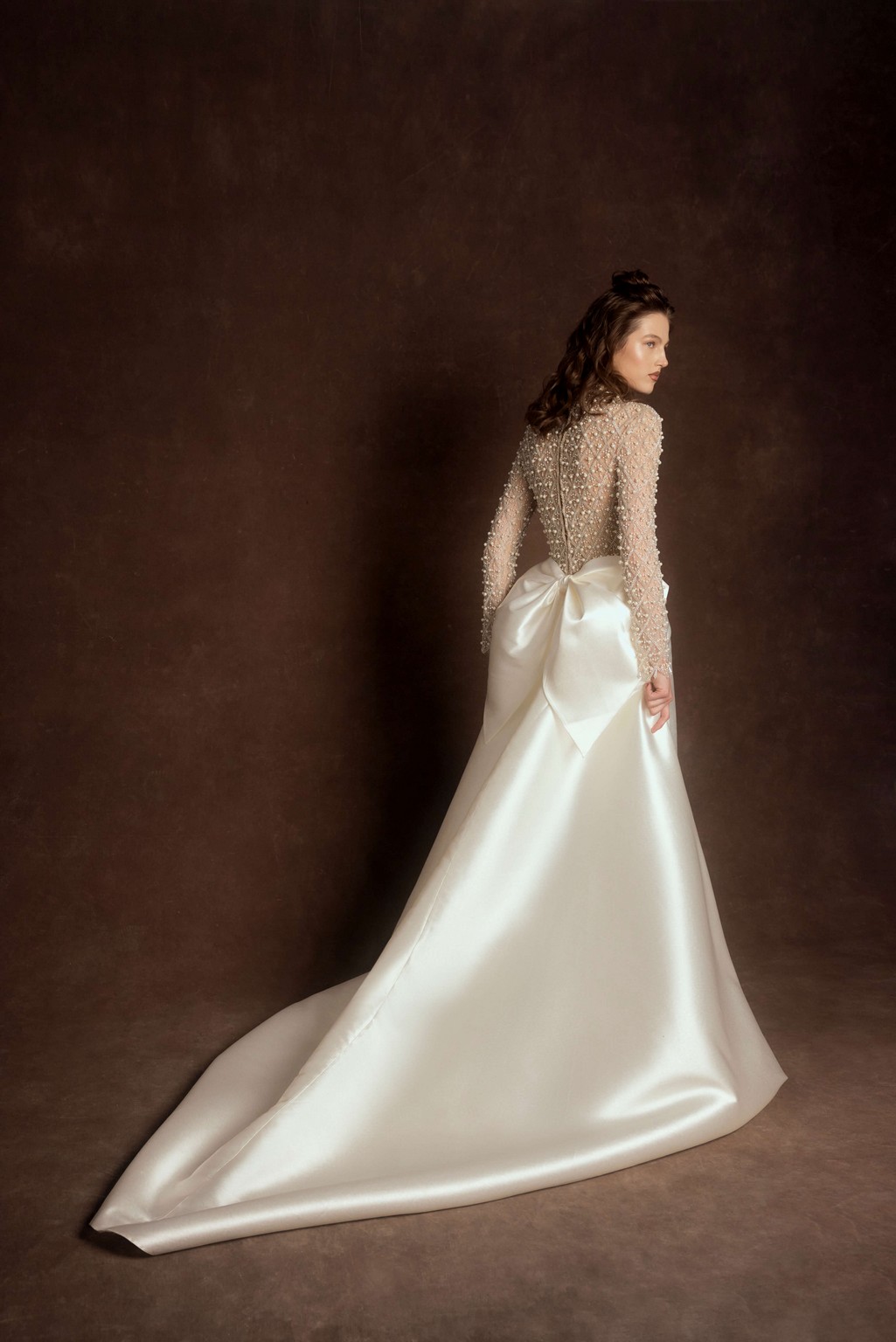 A-line transformable wedding dress Sagittair with pearly top by rara avis at Dell'Amore Bridal, NZ. 3