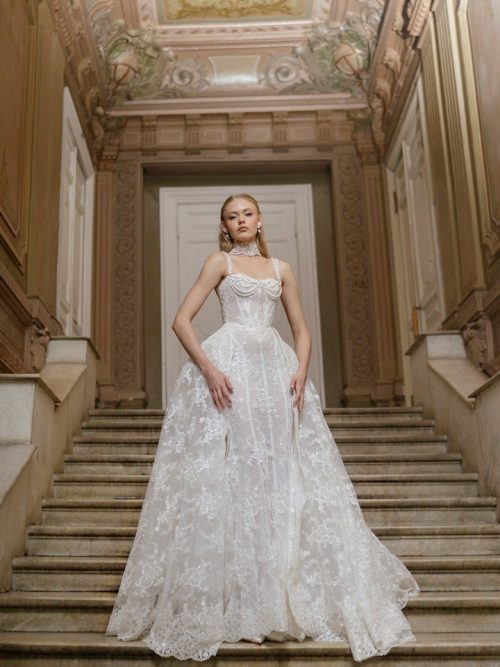 Convertible lace wedding dress Espirando by rara avis at Dell'Amore Bridal, NZ 2