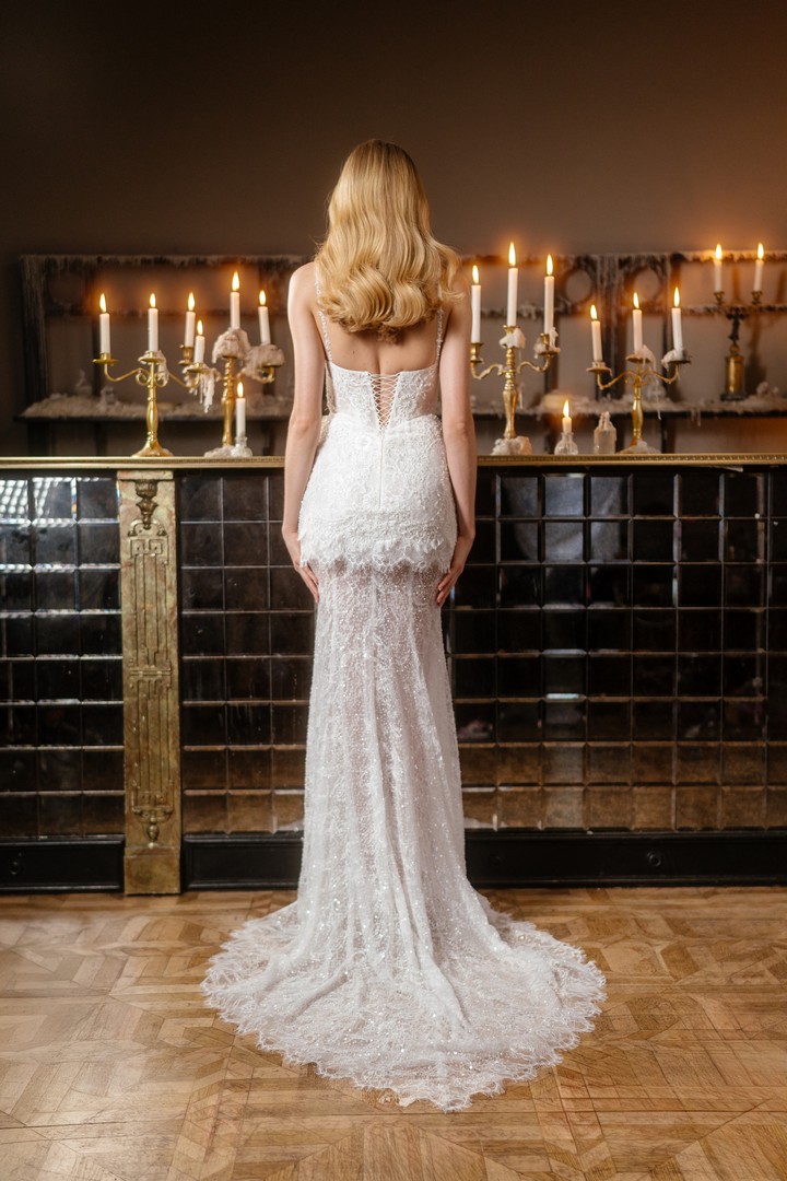 Corset lace wedding dress Forte by rara avis at Dell'Amore Bridal, NZ 3
