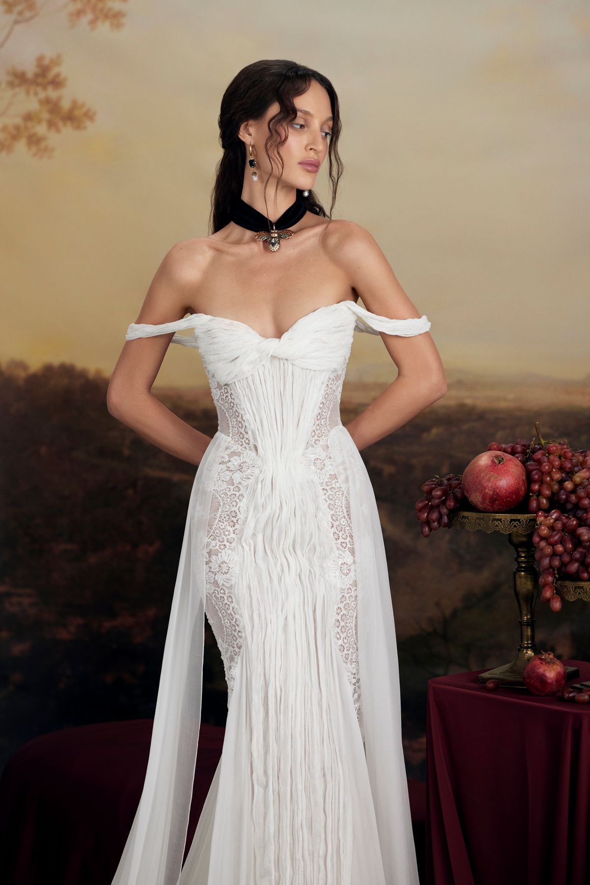 Couture wedding dress Curie victorian style fit and flare dress by rara avis designer, nz 2