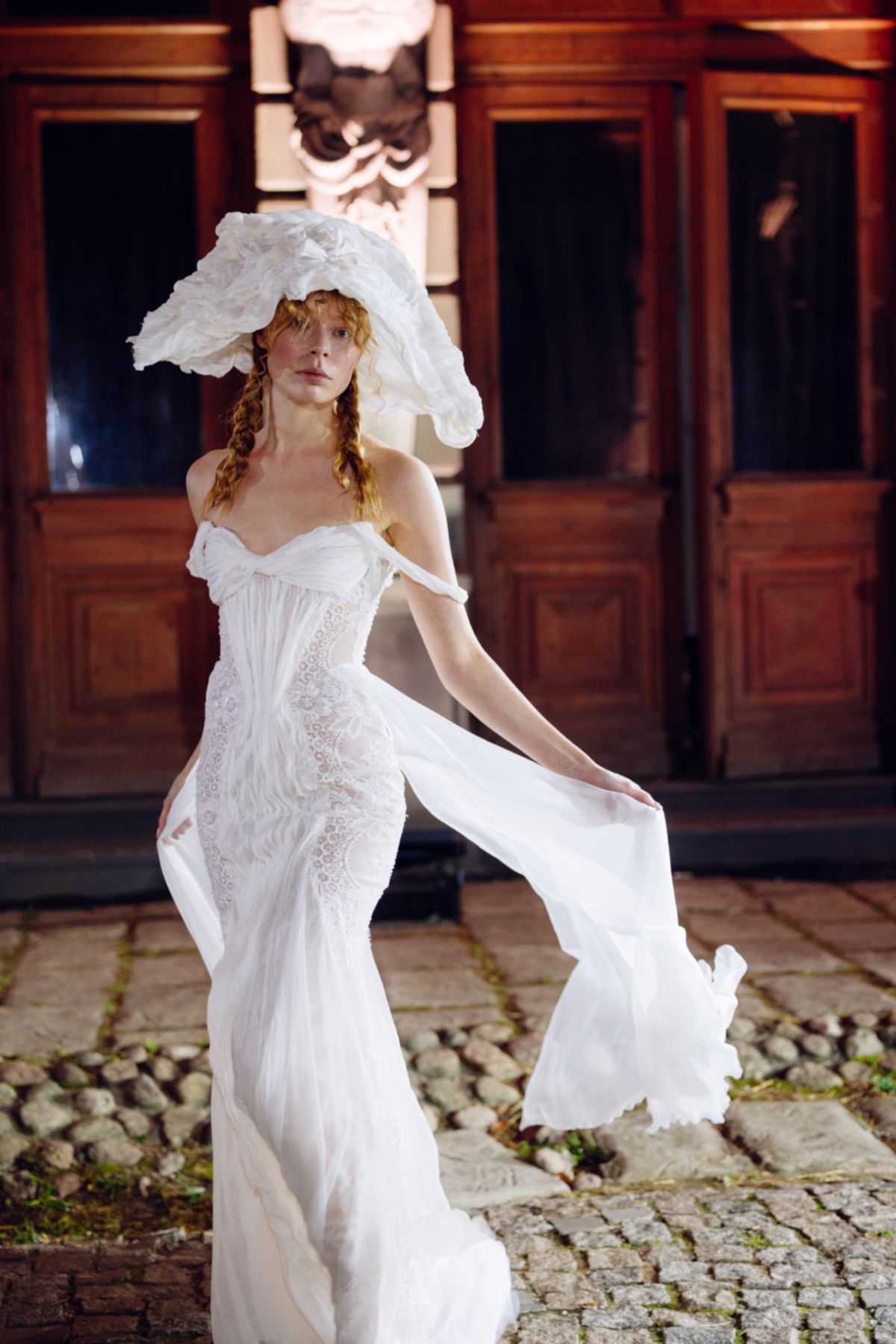 Couture wedding dress Curie victorian style fit and flare dress by rara avis designer, nz 3