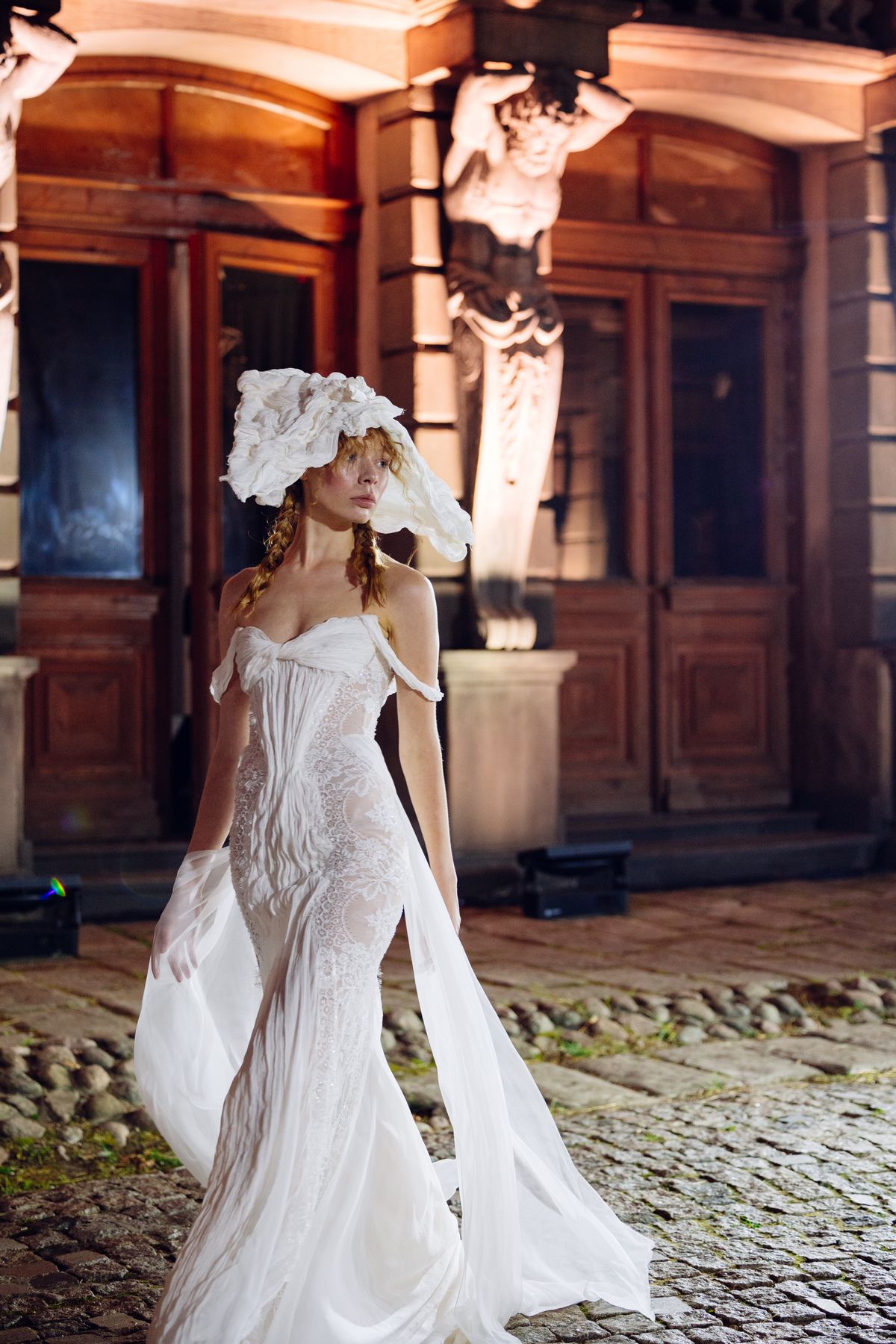 Couture wedding dress Curie victorian style fit and flare dress by rara avis designer, nz