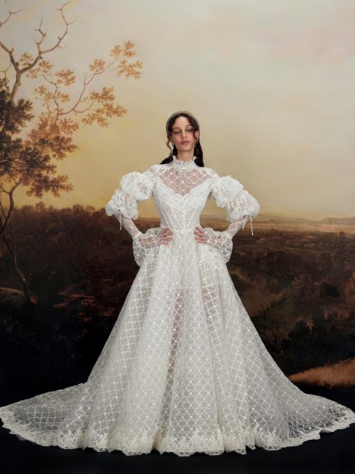 Romantic lace wedding dress Patrice convertible to mini by rara avis at Dell'Amore Bridal, NZ 1