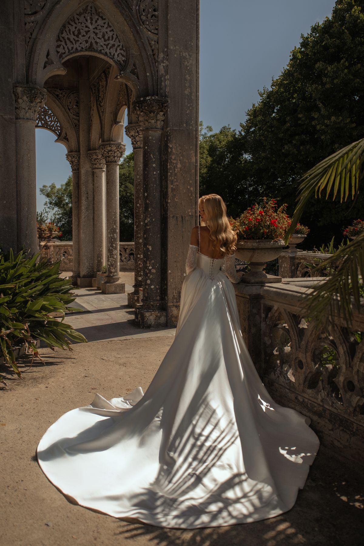 Forte-wedding-dress-with-detachable-satin-train-mini-dress-and-embroidered-corset-nz-3