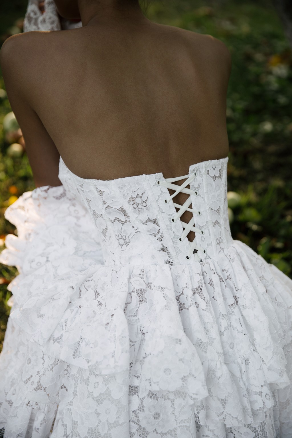 Lace mini wedding dress Kibela by blammo biamo at Dell'Amore Bridal, NZ 1