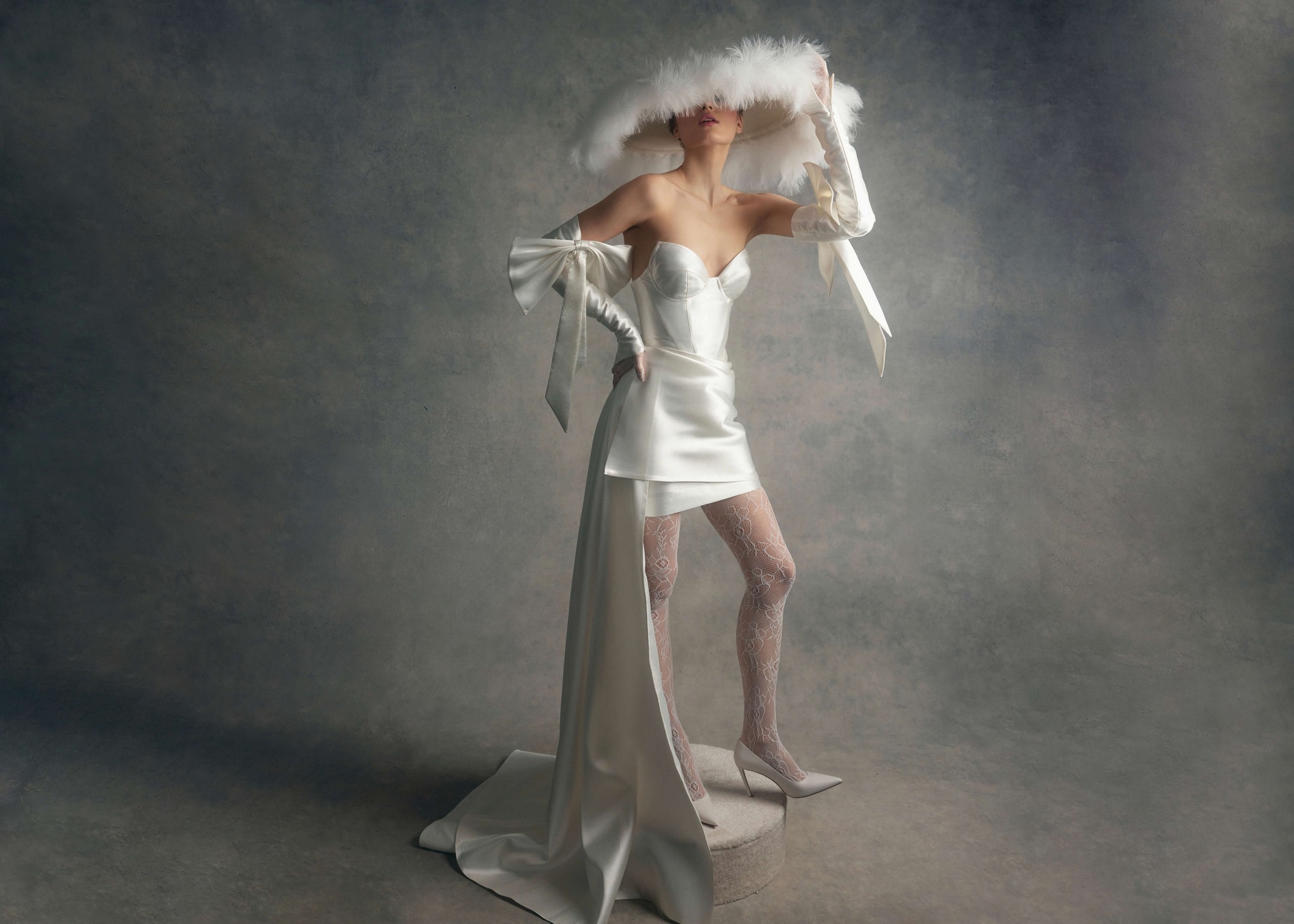 Fitted mini wedding dress Cancer with sharply outlined cups by rara avis at Dell'Amore Bridal, NZ 5