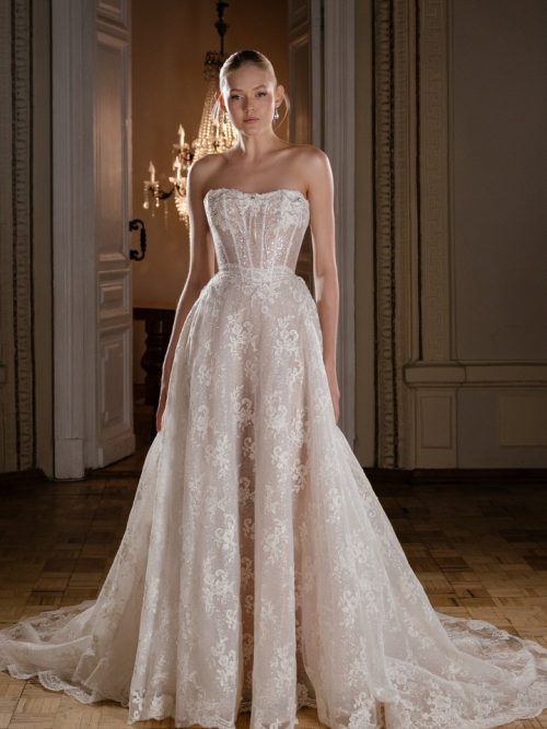 glitter lace wedding dress Ankora with bolero by rara avis at Dell'Amore Bridal, NZ 5