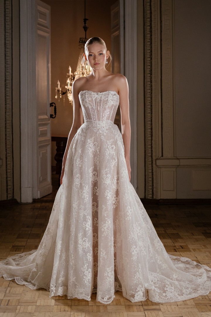 glitter lace wedding dress Ankora with bolero by rara avis at Dell'Amore Bridal, NZ 5