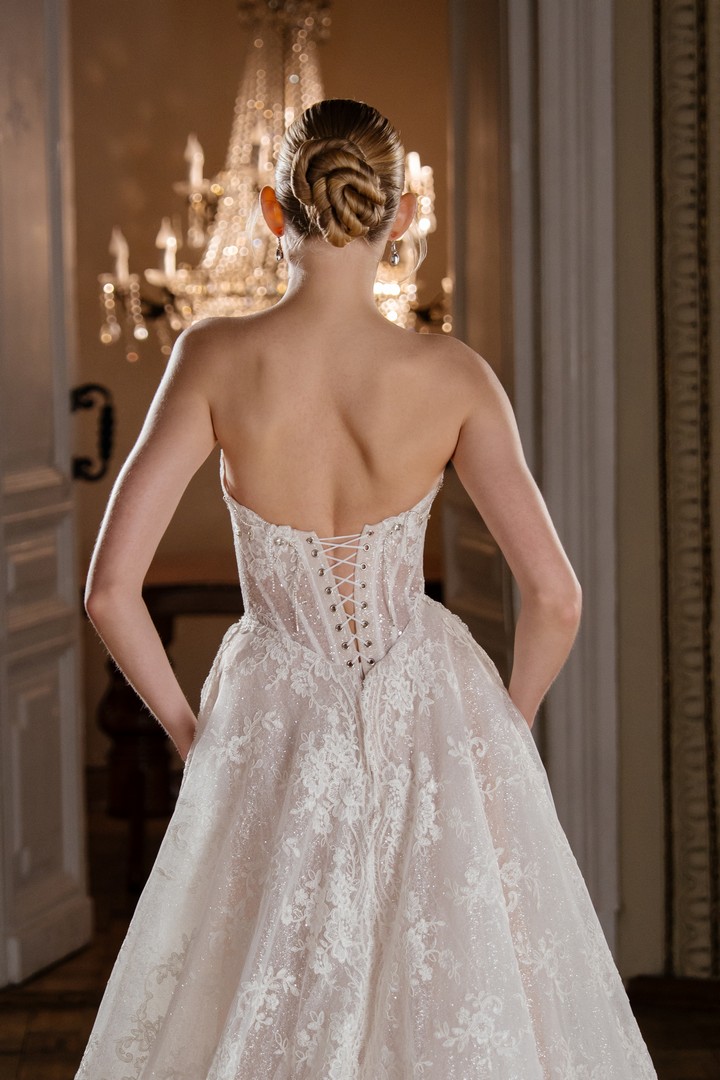 glitter lace wedding dress Ankora with bolero by rara avis at Dell'Amore Bridal, NZ 4