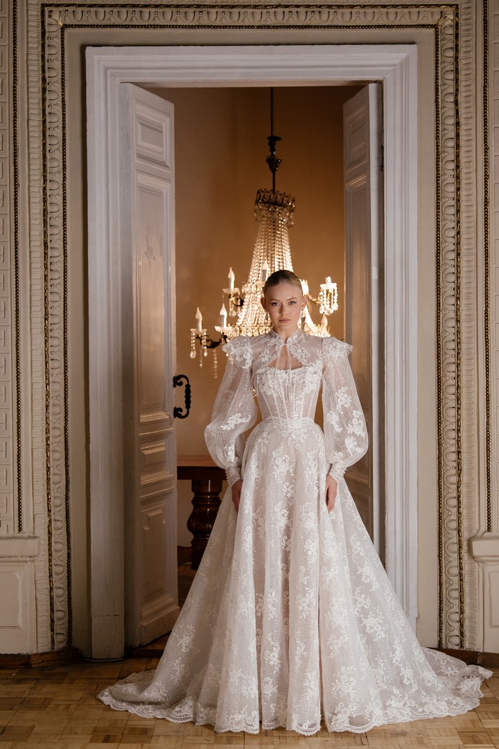 glitter lace wedding dress Ankora with bolero by rara avis at Dell'Amore Bridal, NZ 2