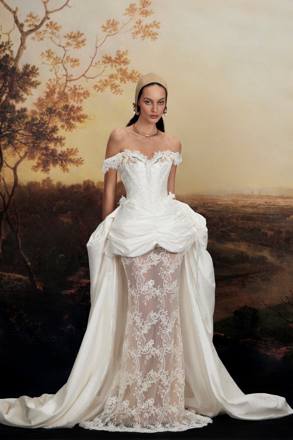 Luxurious mini dress Maria-Antoinetta with a detachable train made of natural silk by rara avis at Dell'Amore Bridal, NZ 4