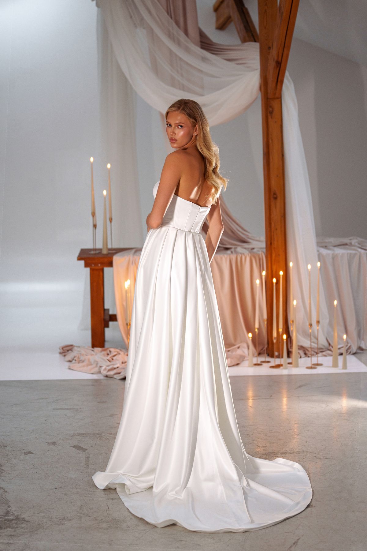 satin-fitted-wedding-dress-Ixia-with-drapes-and-overskirt-by-romanova-designer-nz-5