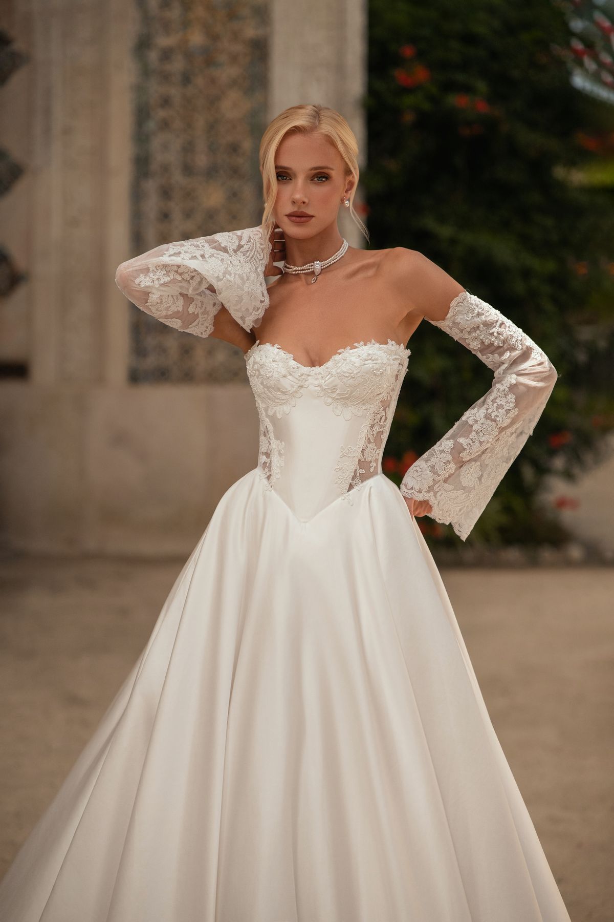 satin-wedding-dress-piano-with-lace-embroidery-from-rara-avis-nz-2
