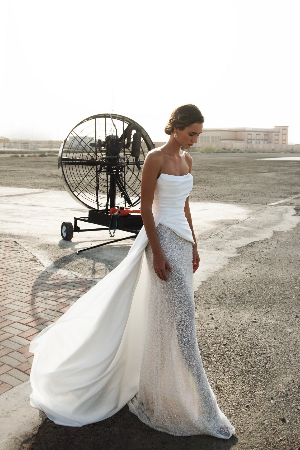 Satin Lace wedding dress Vanille by romanova at Dell'Amore Bridal, NZ. 1