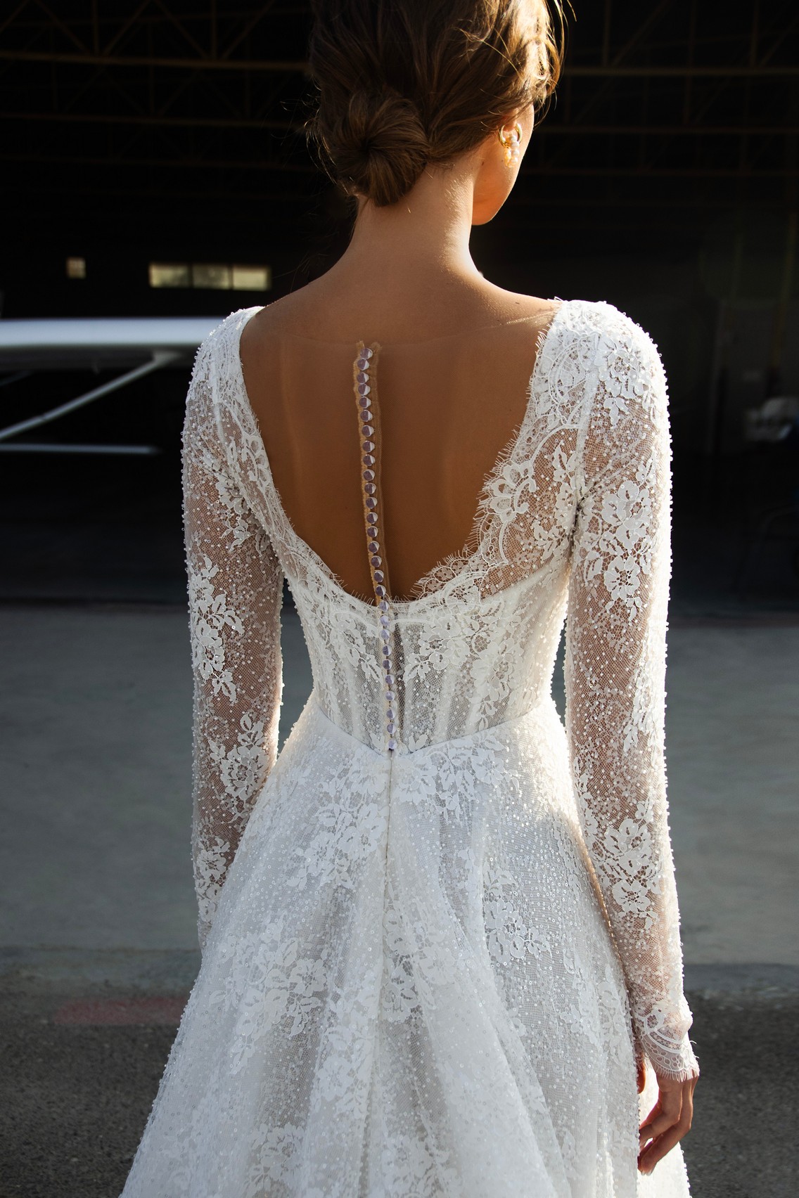 Long sleeves lace wedding dress Giselle by romanova at Dell'Amore Bridal, NZ. 5