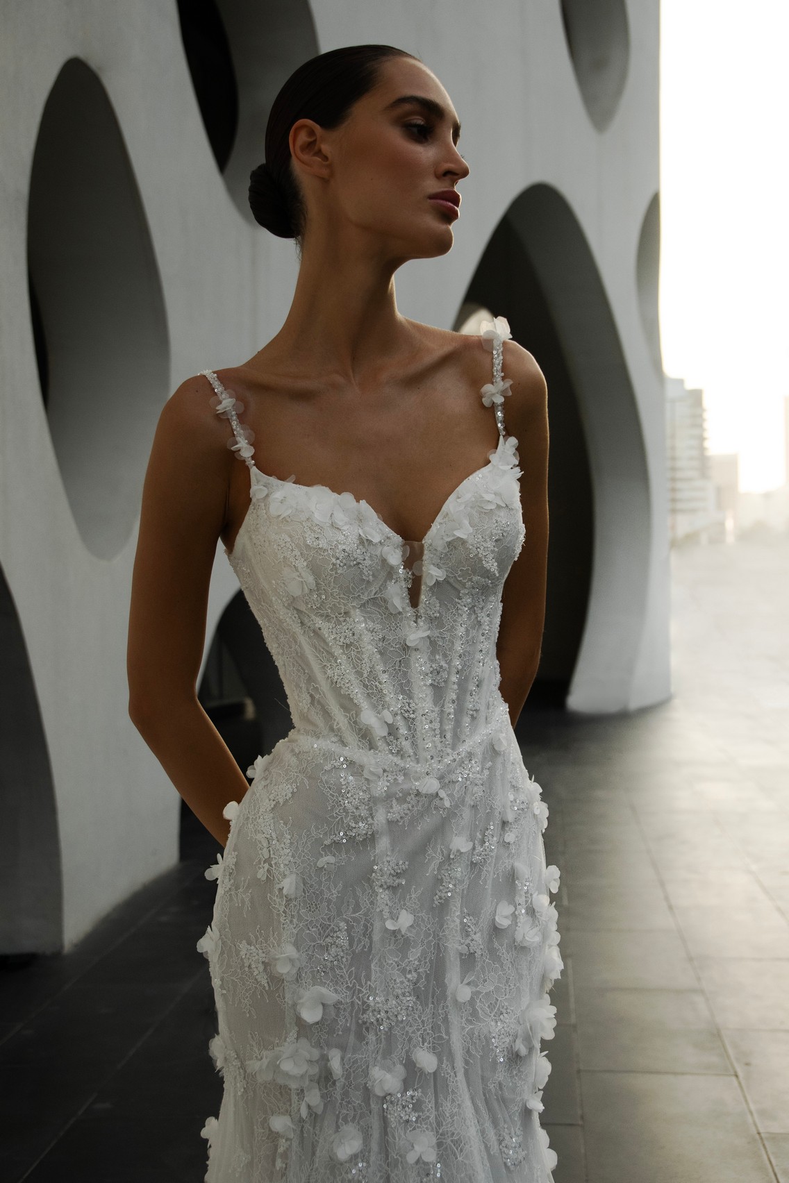 Flowers Fit & Flare wedding dress Capri by romanova at Dell'Amore Bridal, NZ. 3