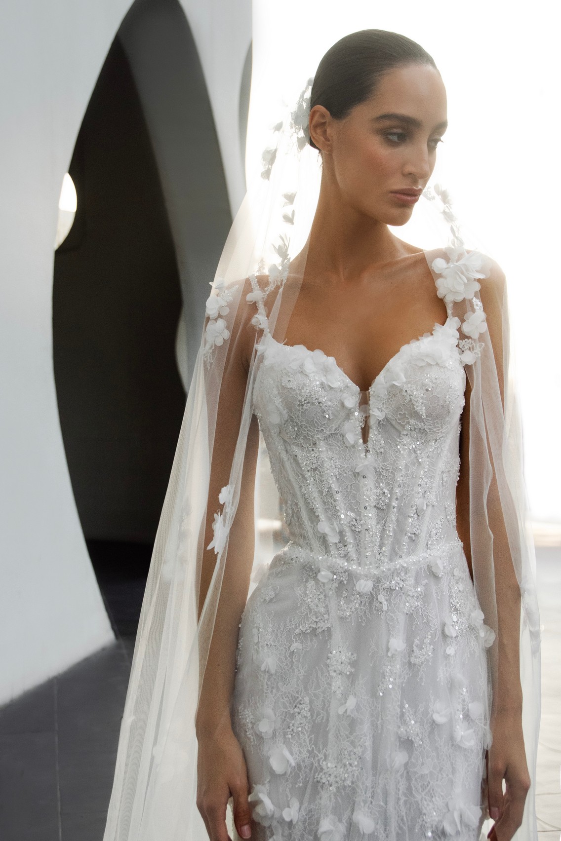 Flowers Fit & Flare wedding dress Capri by romanova at Dell'Amore Bridal, NZ. 1