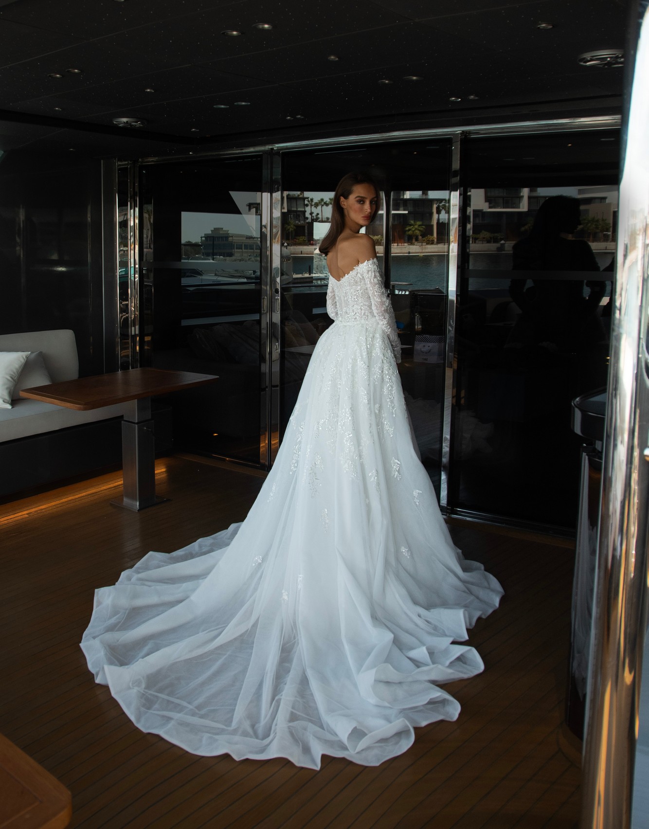 White lace wedding dress Camber with detachable skirt by patricia couture at Dell'Amore Bridal, NZ. 4