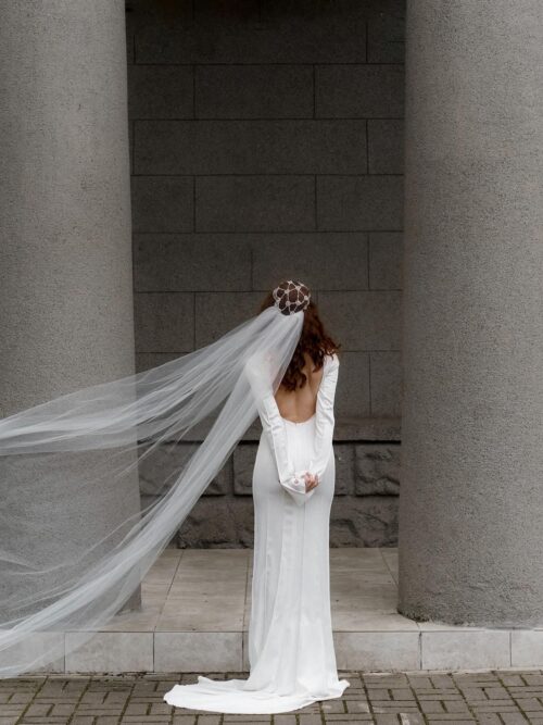 Beaded Cap Wedding Winslow Veil 1