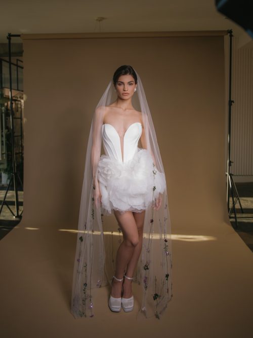 Colored Flowers Wedding Dahliana Veil