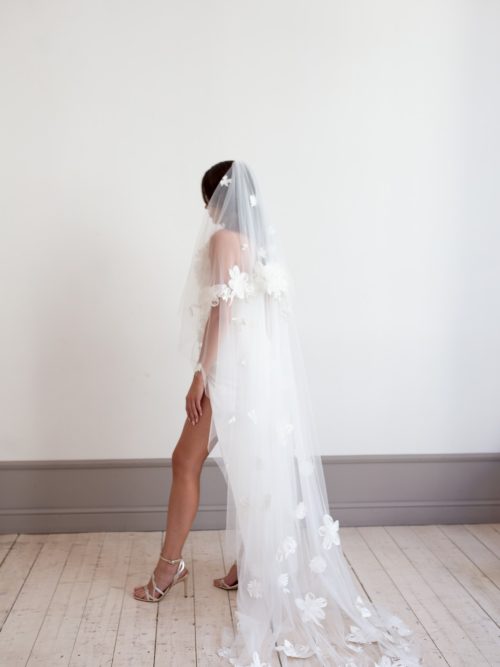 Decorated with Flowers Damaris wedding veil