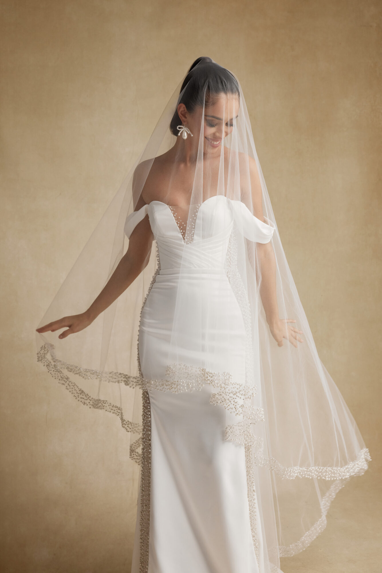 Pearl Edge Wedding Helene Veil at Dell'Amore Bridal, Auckland