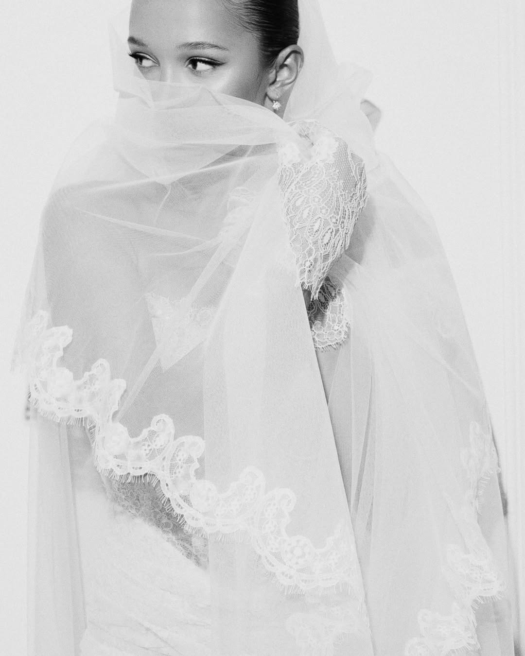 Two Layer Lace Wedding Ondine Veil 2