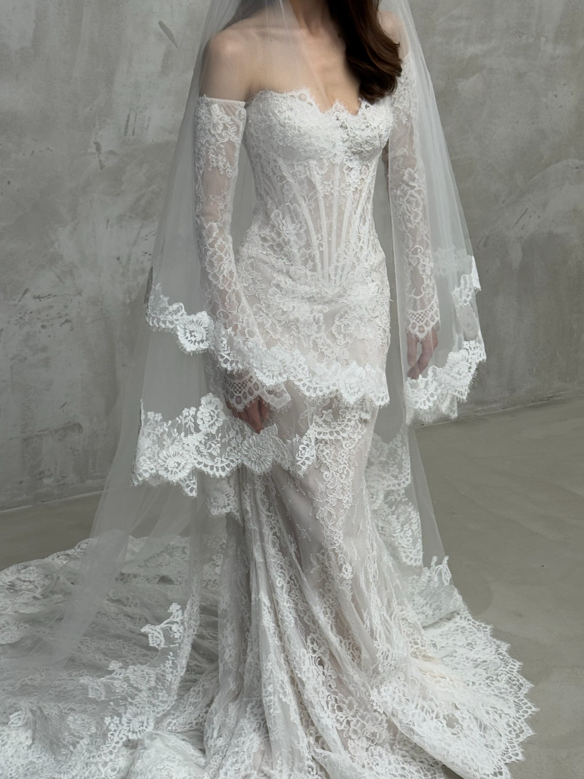 lace wedding dress Galle with removable lace top by rara avis, dell'amore bridal, nz (1)