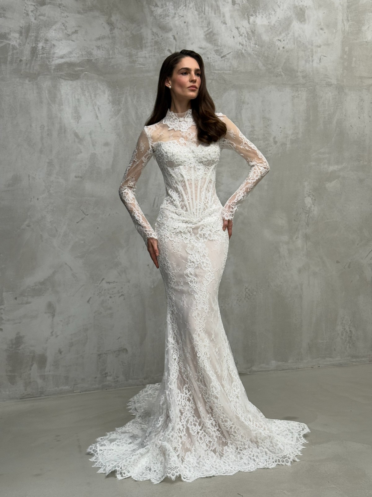 lace wedding dress Galle with removable lace top by rara avis, dell'amore bridal, nz (2)