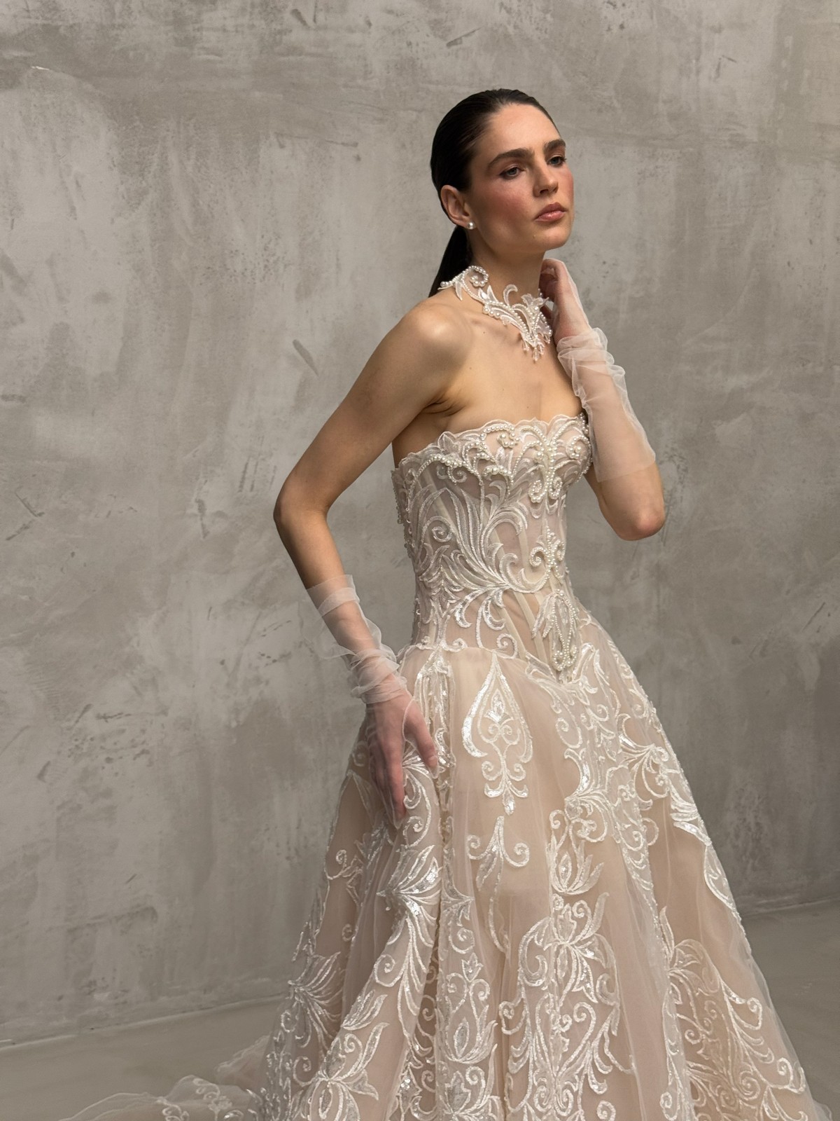 lace wedding dress Gaudi from rara avis, dell'amore bridal,nz