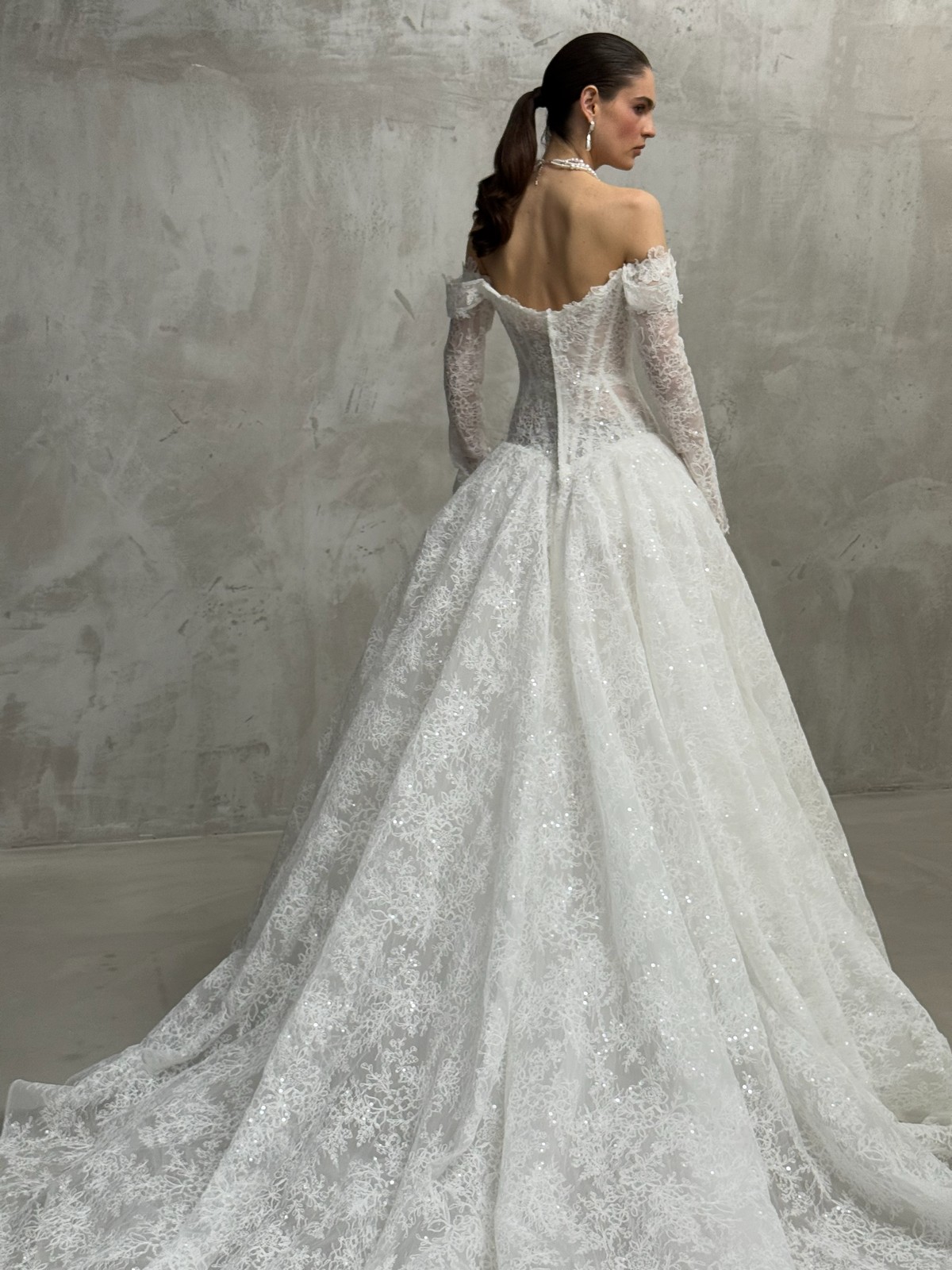 low waist lace wedding dress Guimard by rara avis, nz (6)